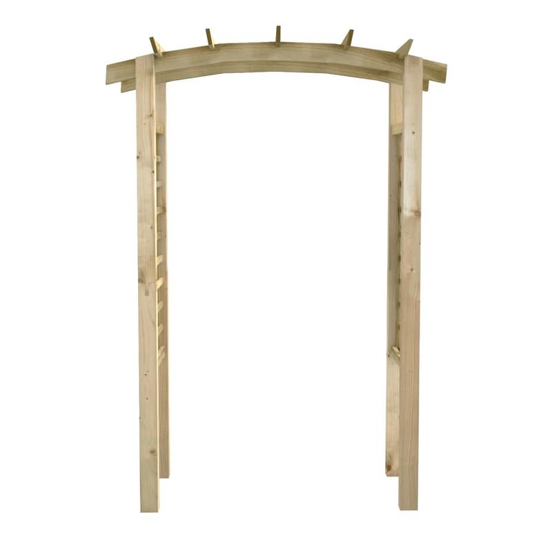 Houten Tuinboog – Tuinboog – Klimsteiger – Klimframe – Boogdoorgang – Bruin – 150 x 60 x 210 cm – Groen Geïmpregneerd Grenenhout