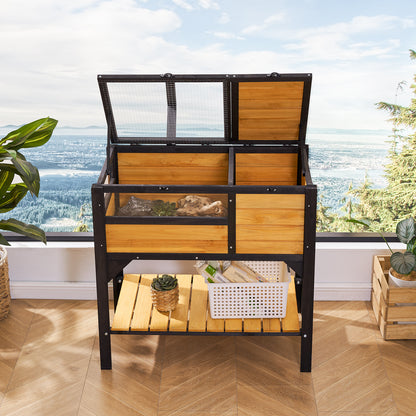 Schildpaddenhuis – Schildpaddenverblijf – Reptielenhuis – Terrarium – Houten Huis – Ruim 85x50x82,5 cm – Gemaakt van Duurzaam Cederhout