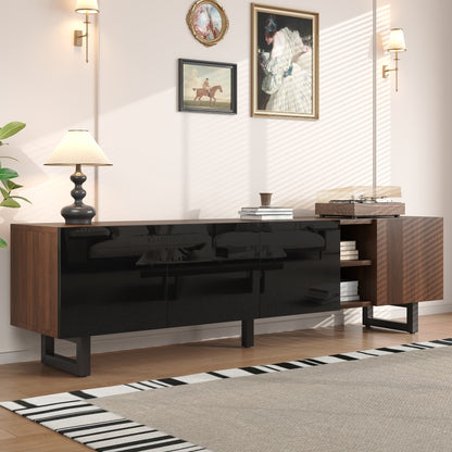 Tv-meubel – TV-kast – TV-stand – Mediamöbel – Vierdeurs Meubel – Uniek Design – Lage TV Montage – 180x38x50 cm – Zonder Elektriciteit