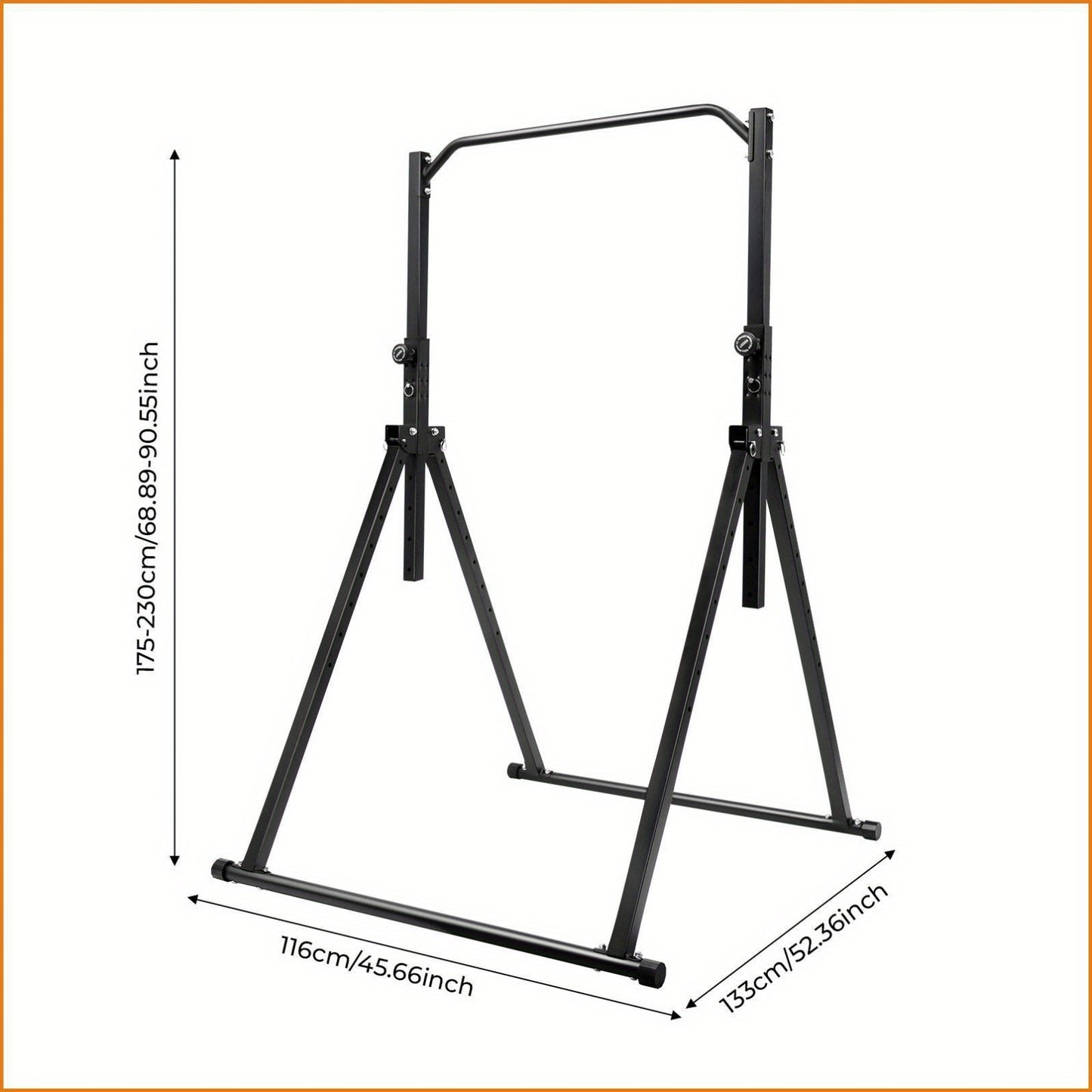 Optrekstang – Pull Up Bar – Wandmontage Stang – Deurkozijn Bar – Fitness Stang – Carbonstaal – Verstelbaar 175-230 cm – 200 kg Draagkracht