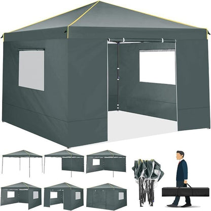 3.05×3.05meter Pop-Up Tent, Sunshade Canopy, Foldable Pavilion, with 4 Panels, with Carrying Bag, Easy to Set Up, Suitable For, Camping, Beach, Picnic, Party, Pool, Christmas, Wedding
