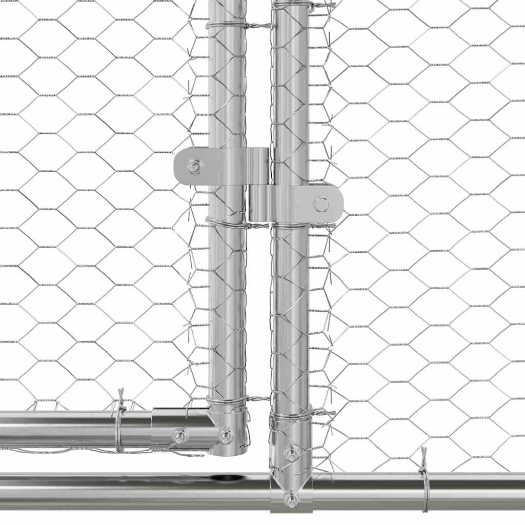 Kippenren – Kippenhok – Buitenren – Pluimveestal – Dierenverblijf – Gegalvaniseerd Staal – Weerbestendig – 400x200x198,5 cm