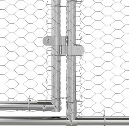 Kippenren – Kippenhok – Buitenren – Pluimveestal – Dierenverblijf – Gegalvaniseerd Staal – Weerbestendig – 400x200x198,5 cm