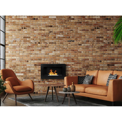 Hanging Biofireplace 65x40x12 cm Box Black Structural Matte