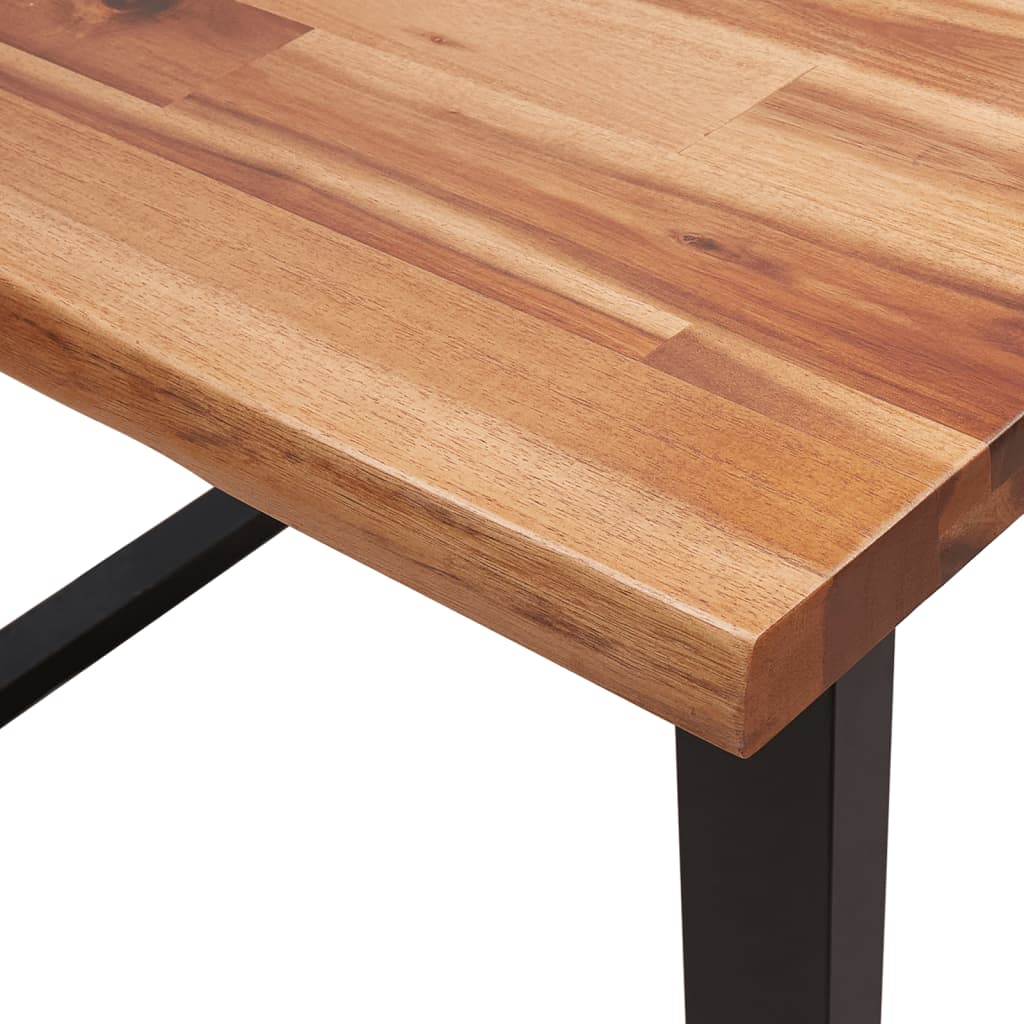 Hoekzitjes Set Eettafelbank – Eetkamerbank – Keukenhoek Bank – Hoekbank Hout – Massief Acaciahout – 140 cm Tafel – Natuurlijk Design – Stalen U-Vorm Poot