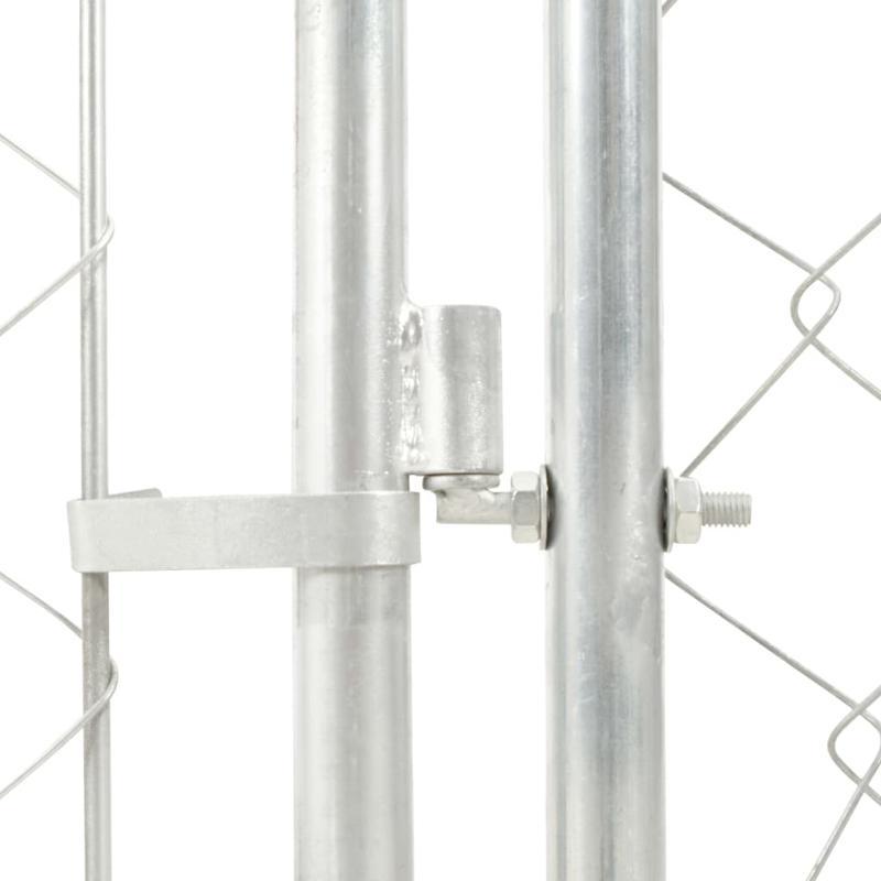 Groots Hondenhok – Buitenverblijf – Hondenverblijf – Kennel – Dierenhok – Roestvrij Staal – 200x200x135 cm – Weerbestendig Dak – Mesh Ventilatie