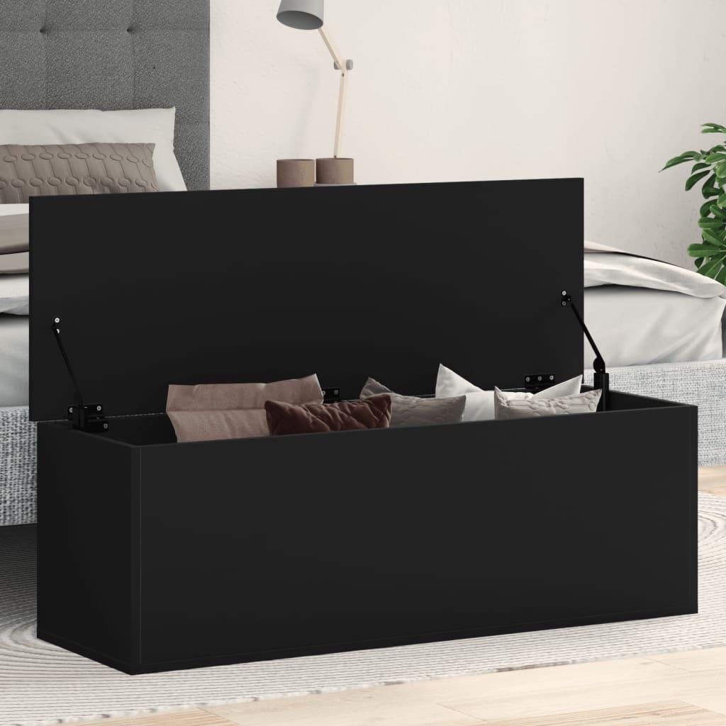 Opbergdoos – Opbergbox – Bewaardoos – Opberger – Opbergbak – Zwart – 102x35x35 cm – Hoge Kwaliteit Engineered Wood