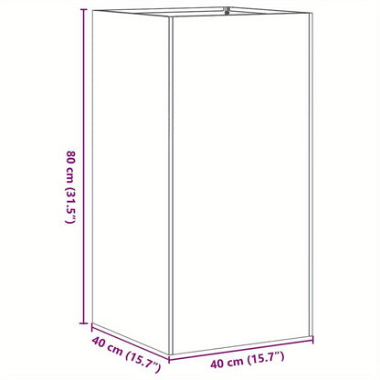 Plantenbak Steel – Plantenpot – Bloembak – Bloempot – Plantencontainer – Koudgewalst Staal – Wit – 40x40x80 cm – Duurzaam & Modern Design
