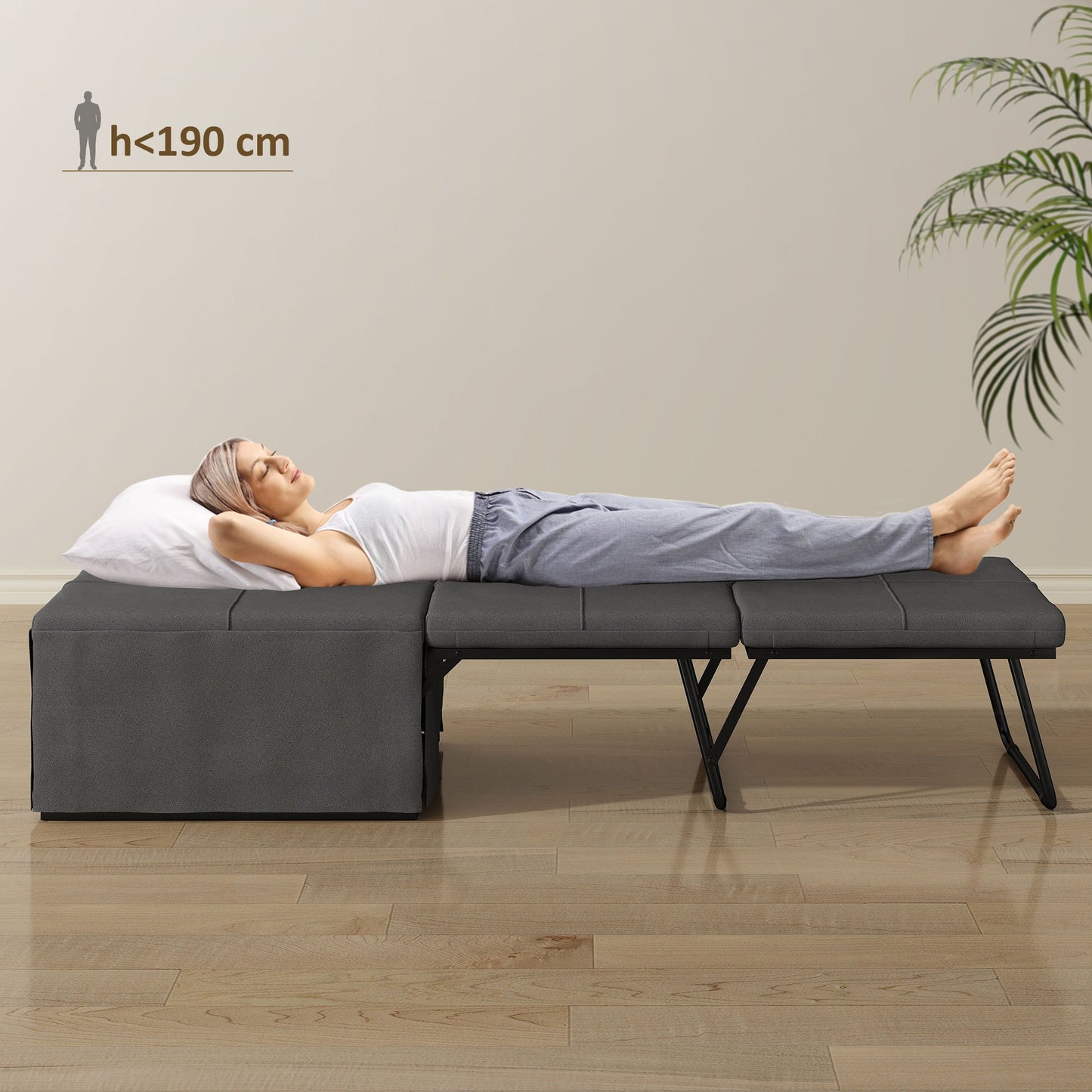 Vouwbed – Opklapbed – Logeerbed – Slaapsysteem – Campingbed – Inclusief Matras – Beschermhoes – 190x69x38,5 cm – Grijs
