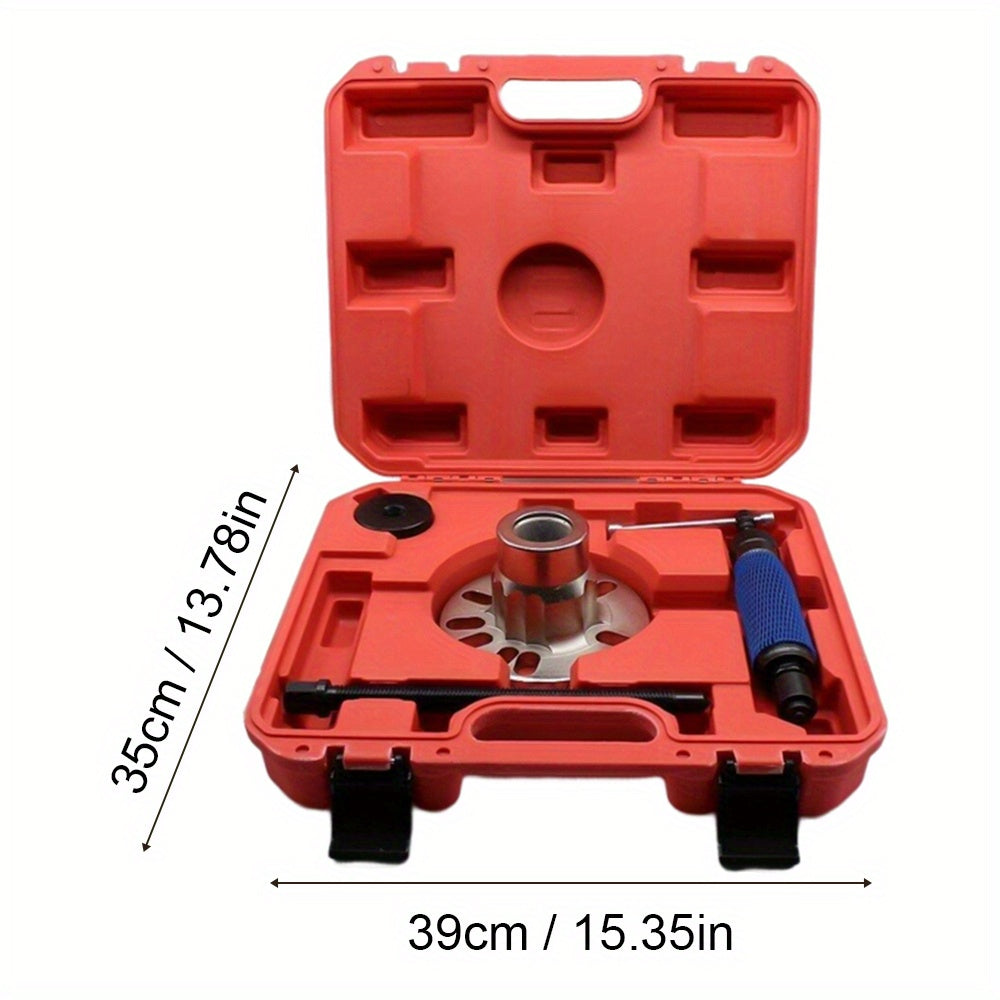 Hydraulische Wielnaaf Verwijderaar – Aandrijfas Trekker – Wielnaaf Uitdrijver – Hydraulische Pers – As Verwijderaar – 10 Ton Drukkracht – Voor 98-125 mm Boutcirkel – Rood