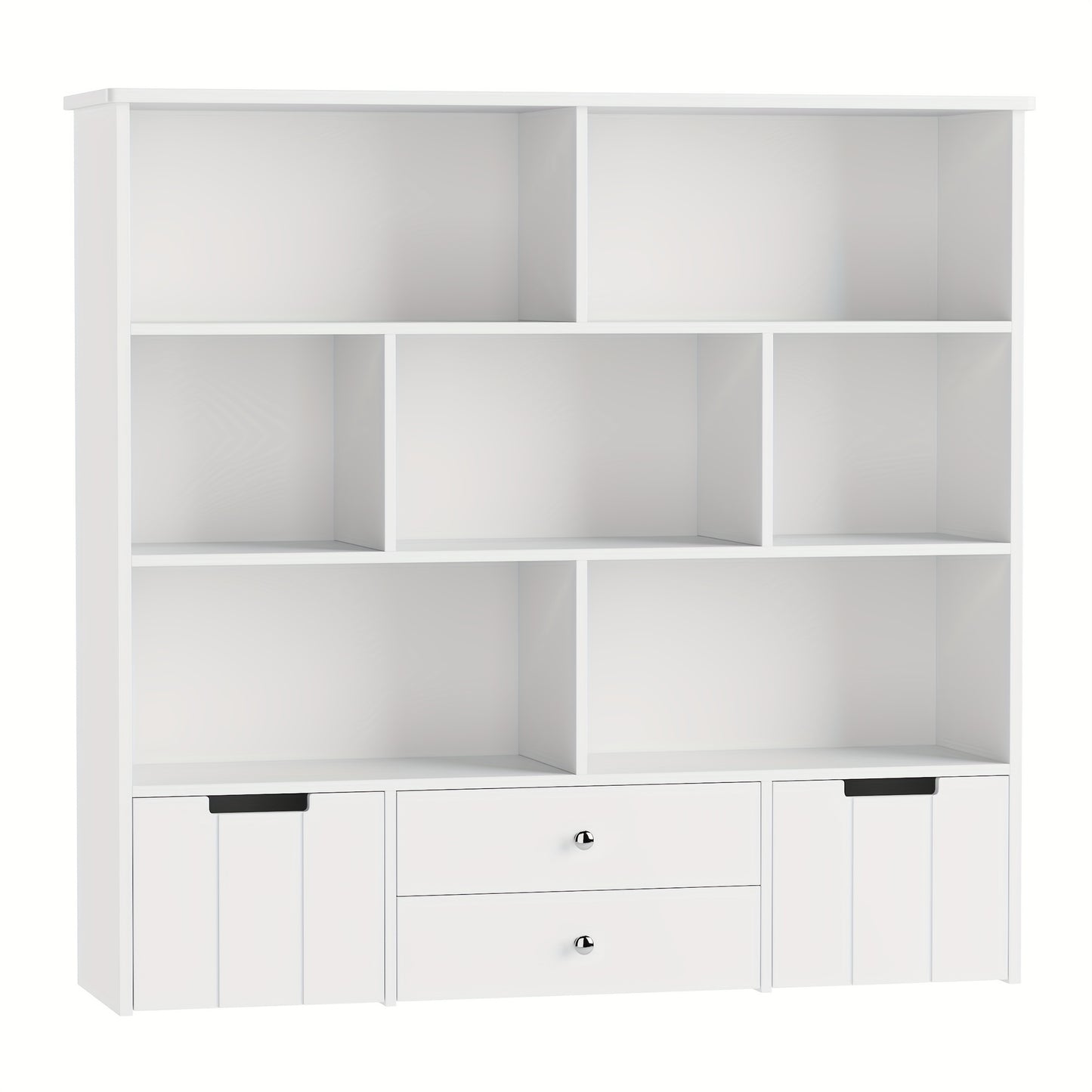 Boekenkast – Opbergkast – Vakkenkast – Ladenkast – Wandkast – Hout – Verrijdbaar – 4 Laags Met Slot