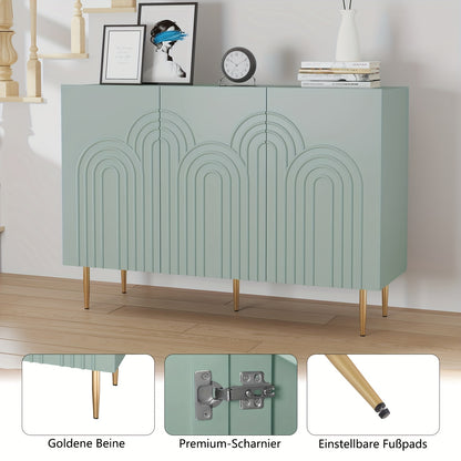 47-inch Modern Accent Cabinet with 3-Door Storage - Freestanding Buffet Credenza Sideboard, & MDF, Elegant Entryway, Dining Room, Living Room Furniture Cabinet (Assembly Required) - Contemporary Wood Cabinet for