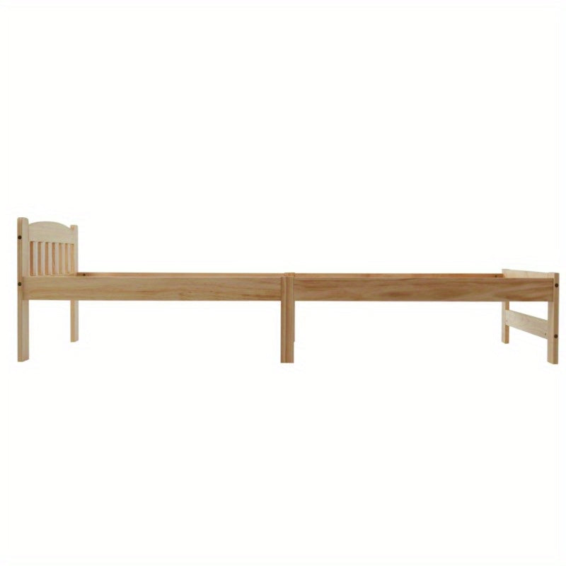 Bedframe – Eenpersoonsbed – Jeugdbed – Logeerbed – Slaapkamerbed – Massief Hout – 90x200 cm – Vooraf Gemonteerd – Lattenbodem – Klassiek Minimalistisch Design