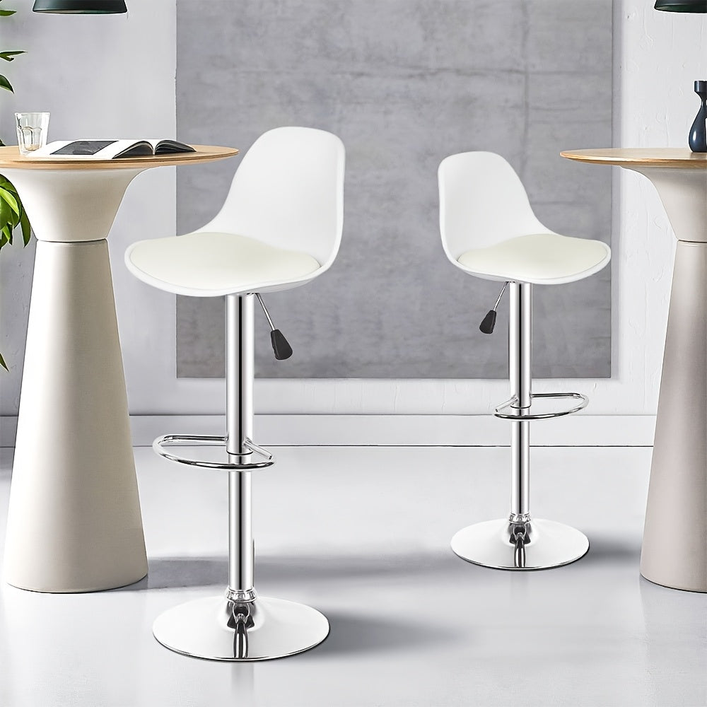 Krukje – Barkruk – Keukenkruk – Stoel – Kruk – Verstelbare Zithoogte 55-75 cm – PU Kunstlederen Zitting met Rugleuning