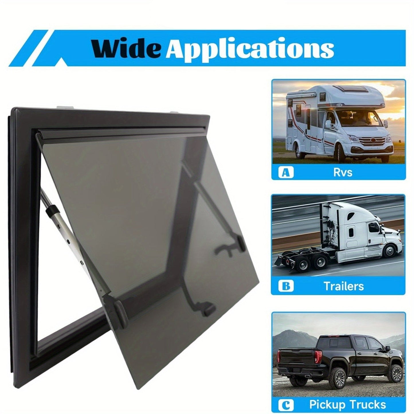Camperraam – Caravanraam – Motorhome Raam – Zijraam – Kiepraam – Aluminium Alloy – 600x450 mm – Inclusief Blackout Zijkant