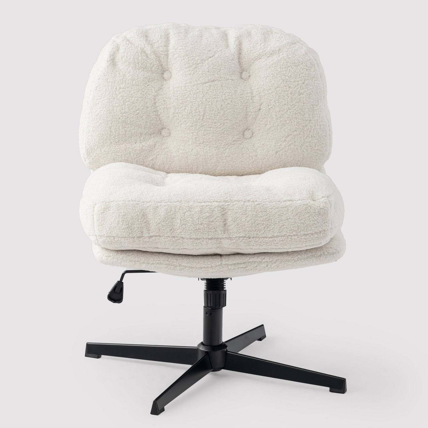 Witte Stoel – Bureaustoel – Draaistoel – Eetkamerstoel – Fauteuil – 360° Draaibaar – Verstelbare Zithoogte 48-55 cm
