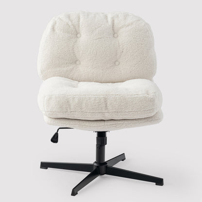 Witte Stoel – Bureaustoel – Draaistoel – Eetkamerstoel – Fauteuil – 360° Draaibaar – Verstelbare Zithoogte 48-55 cm