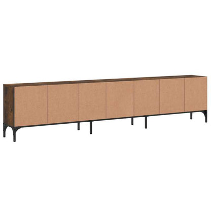 Tv-meubel – Tv-kast – Tv-dressoir – Media-meubel – Opbergkast – Rook eikenhout kleur – 200 x 25 x 44 cm – Extra opberglade