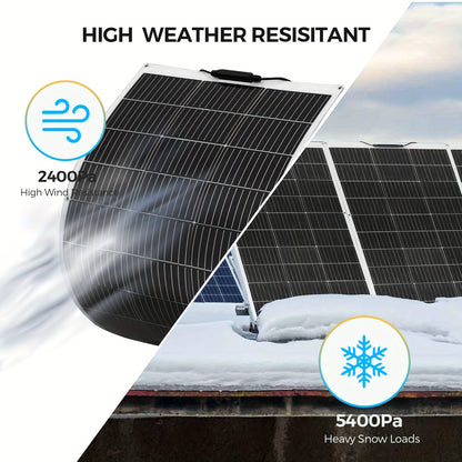 Zonnepaneel Kit – Zonnepanelen Set – Zonnepaneel Set – Zonnepaneel Systeem – 200W Flexibel Monokristallijn – 20A Laadregelaar – 12V Accu Opladen
