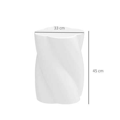Keramische Tuinstoel – Tuinkruk – Bijzettafel – Voetenbank – Plantenstandaard – Wit – Weerbestendig – Draagvermogen 120 kg – Ø33x45 cm
