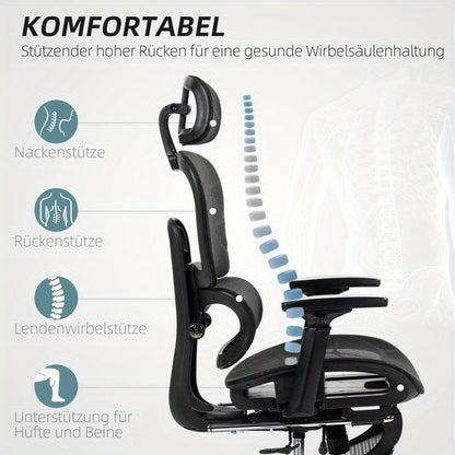 Ergonomische Bureaustoel – Bureaustoel – Werkstoel – Kantoorstoel – Bureau Stoel – Ademend Mesh – Verstelbare Zithoogte