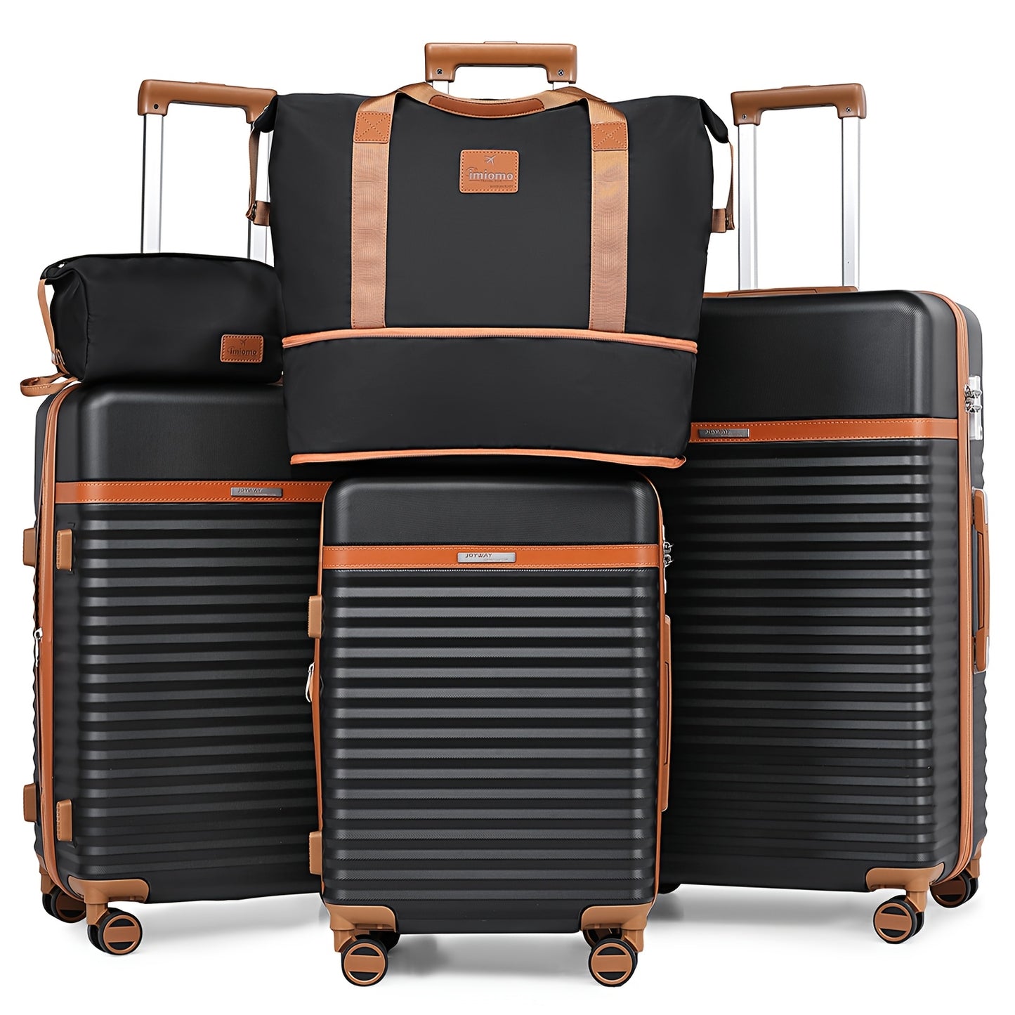 Kofferset – Reiskoffer Set – Trolley Koffers – Handbagage Koffer – Ruimbagage Koffer – Hardcase – ABS materiaal – TSA slot – 360° Wielen – 5 Delig – 20/24/28 inch – Reistas – Toilettas – Roze