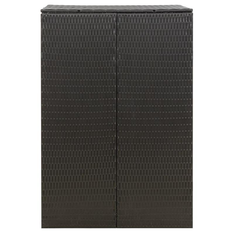 Prullenbak – Afvalbak – Vuilnisbak – Afvalemmer – Pedaalemmer – Zwarte Deksel – 70x80x117 cm – Metaal Met Polyrattan