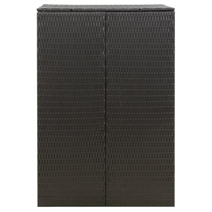 Prullenbak – Afvalbak – Vuilnisbak – Afvalemmer – Pedaalemmer – Zwarte Deksel – 70x80x117 cm – Metaal Met Polyrattan