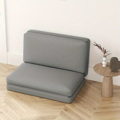 Vloersofa – Slaapbank – Loungestoel – Relaxstoel – Floorbed – 3-in-1 Opvouwbaar – Lichtgrijze Velvet Bekleding – Draagkracht Tot 240 Kg