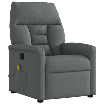 Massagestoel Verstelbaar – Relaxstoel – Luxe Massagestoel – Stoffen Stoel – Donkergrijs – 6-Punts Vibratiemassage – Handmatig Verstelbaar Tot 135°