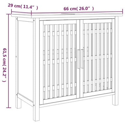 Badkamermeubel – Wastafelmeubel – Wastafelonderkast – Badmeubel – Wasbakmeubel – Compact 66x29x61,5 cm – MDF Met Walnoot Houtnerf