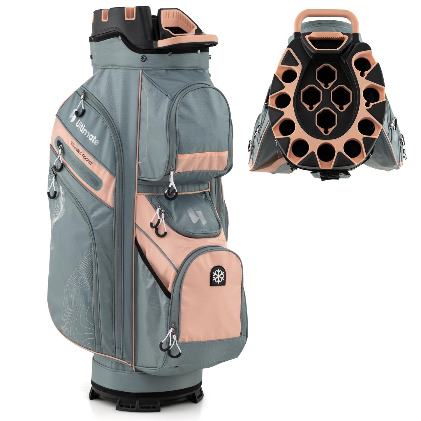Golf Tas – Golfbag – Carrybag – Golftas Trolley – Golfkar Tas – Lichtgewicht – 14 Vakken En Waterafstotende Regenhoes – Roze