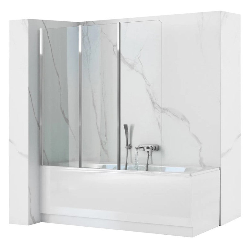 Badkuipzetwand – Badkuipscherm – Douchewand – Douchecabine – Badscherm – Inklapbaar Design – Helder Glas Met Aluminium Profielen
