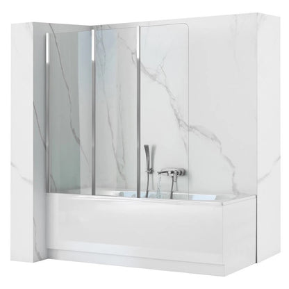 Badkuipzetwand – Badkuipscherm – Douchewand – Douchecabine – Badscherm – Inklapbaar Design – Helder Glas Met Aluminium Profielen