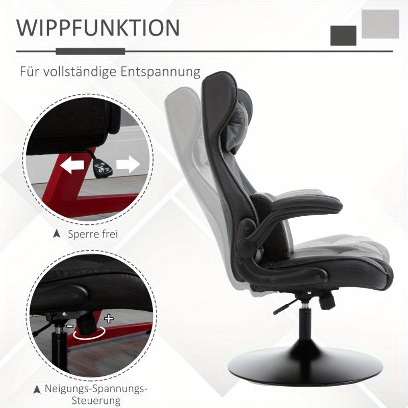 Ergonomische Gaming Bureaustoel – Gamingstoel – Bureaustoel – Werkstoel – Kantoorstoel – Zwart – Verstelbare Zithoogte – 360° Draaibaar Met Metalen Frame