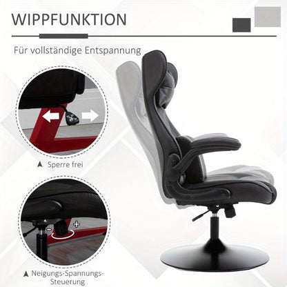 Ergonomische Gaming Bureaustoel – Gamingstoel – Bureaustoel – Werkstoel – Kantoorstoel – Zwart – Verstelbare Zithoogte – 360° Draaibaar Met Metalen Frame