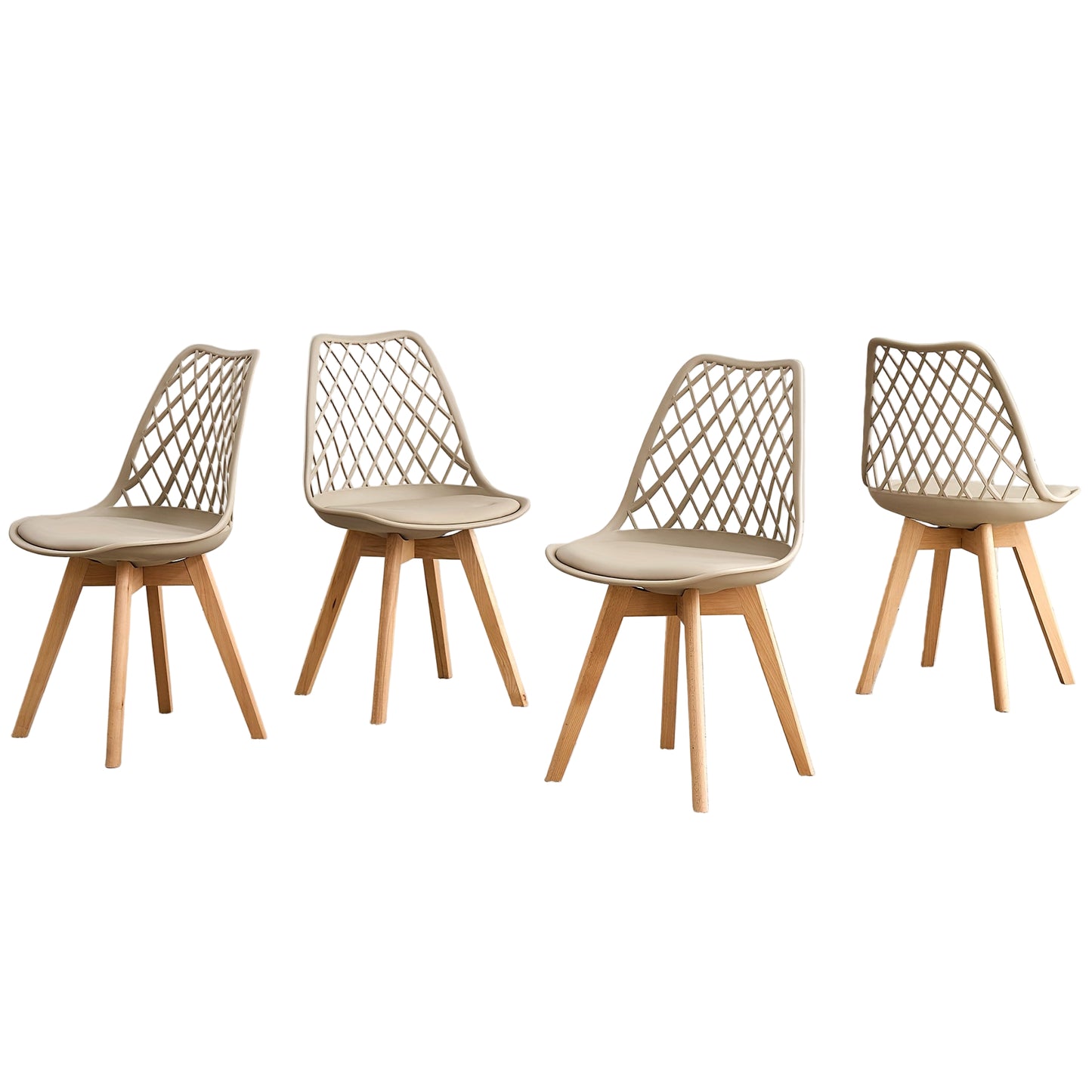 Eetkamerstoel – Stoel – Kuipstoel – Keukenstoel – Woonkamerstoel – Scandinavisch Design – PU Leder Bekleding – Beukenhouten Poten – Ergonomisch Comfort – Max. Draagvermogen 136 kg – Wit