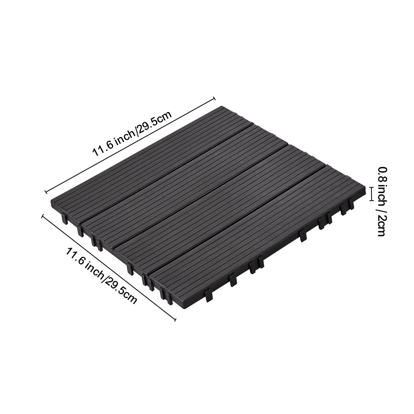 Terrastegels – Balkontegels – Kunststof Tegels – Kliktegels – Vloertegels – 54 Stuks – Waterdicht en Antislip – 29,5x29,5 cm
