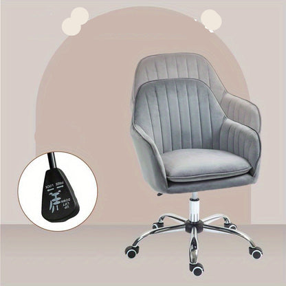 Bureaustoel – Kantoorstoel – Draaistoel – Bureaustoelen – Office Chair – Ergonomisch Design – Verstelbare Hoogte – Memory Foam Kussen – Metalen Frame – 360° Draaibaar – Lendensteun – Zachte Velvet Bekleding – Geschikt Voor Langdurig Gebruik