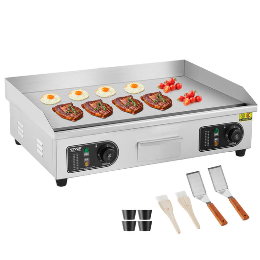 Elektrische Bakplaat – Grillplaat – Teppanyaki – Flat Top Grill – Bakplaat Professioneel – 4000W Vermogen – Roestvrijstalen Oppervlak 58x38 cm