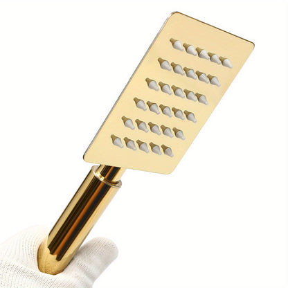 Thermostaatkraan – Thermostatische Douchekraan – Douchemengkraan – Doucheset – Regendouche – Gouden Afwerking – Messing en RVS – Geen Elektriciteit Nodig – Compact 23,5x7,8 cm