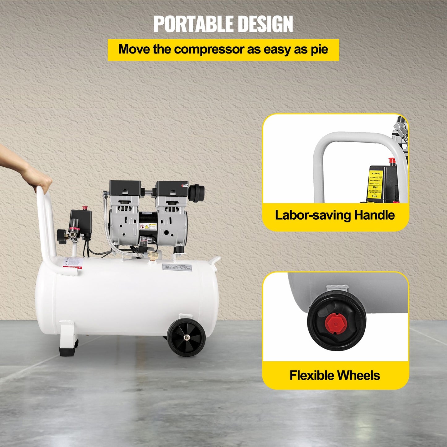 Luchtcompressor – Compressor – Luchtpomp – Aircompressor – 50 Liter Tank – 1PK Koperen Motor – Stil En Energiezuinig