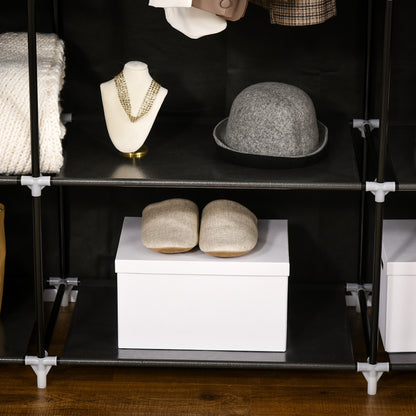 Kledingkast – Garderobekast – Stoffen Kast – Kleerkast – Opbergkast – Stevig Non-Woven Materiaal – Met Ritsdeuren en 10 Vakjes
