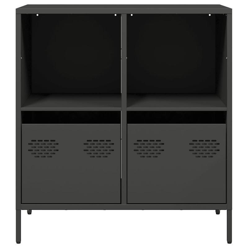 Sideboard 68x39x73.5cm cold-rolled steel black Practical and removable