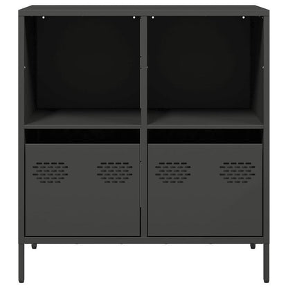 Sideboard 68x39x73.5cm cold-rolled steel black Practical and removable