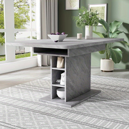 Uitklapbare Eettafel – Vouwbare Tafel – Multifunctionele Tafel – Opbergtisch – Industrieel Design – Ruimtebesparend – Stalen Frame met Betonlook