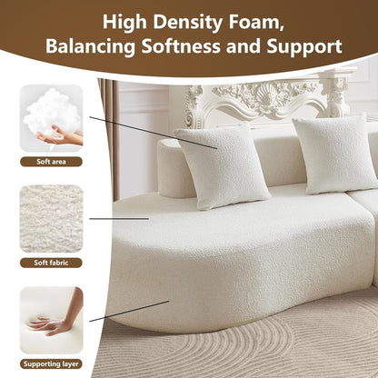 5-Zits Bank – Hoekbank – Loungebank – Sectiebank – Modern Gebogen Sofa – Raindrop Velvet Stof – Comfortabele Hoge Dichtheid Kussens