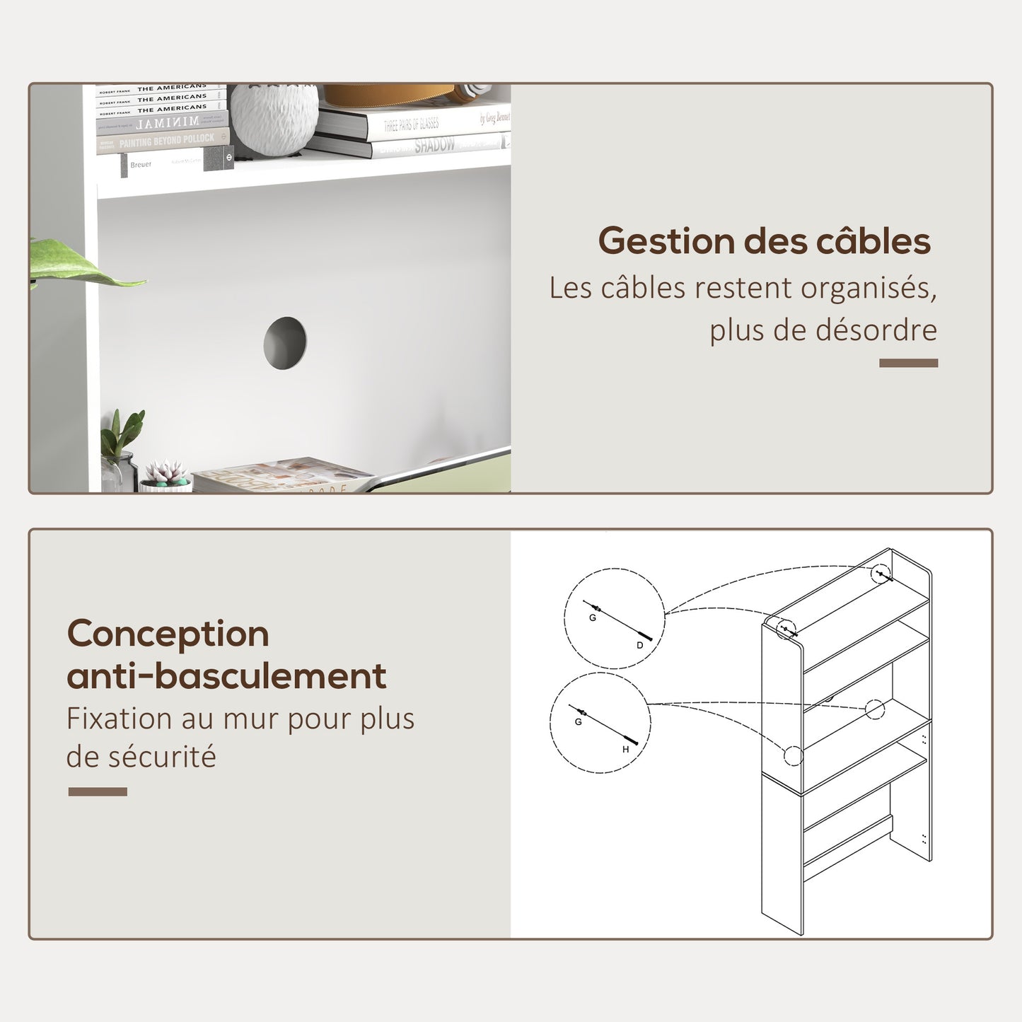 Inklapbaar Bureau – Computertafel – Werkplekmeubel – Study Desk – Thuiswerkbureau – Met Vier Planken – Mobiel Met Wieltjes