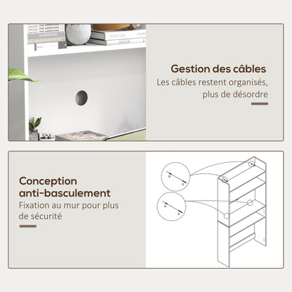 Inklapbaar Bureau – Computertafel – Werkplekmeubel – Study Desk – Thuiswerkbureau – Met Vier Planken – Mobiel Met Wieltjes