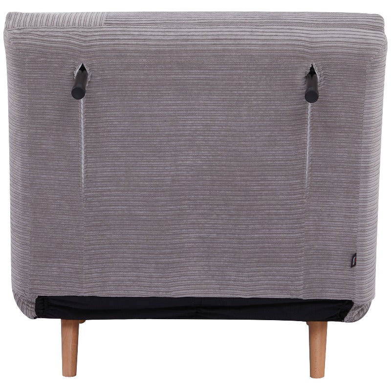 Slaapbank – Bedbank – Futon – Sofa Bed – Slaapstoel – Verstelbaar Metaal Frame – Corduroy Stof Lichtgrijs
